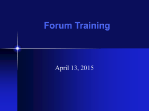 Discussion Forum Overview