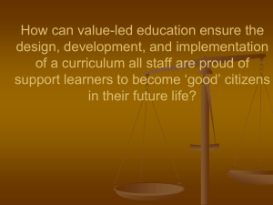 “How can value-led education ensure the design