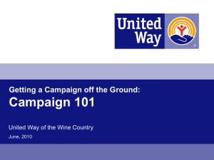 Campaign 101 PowerPoint - United Way of the Wine Country