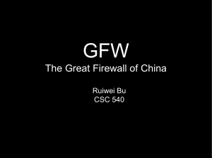 The Great Firewall of China - Murray State University`s RacerNet