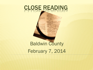Close Reading - Baldwin Jan 2014 Final
