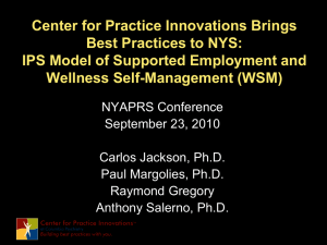 Center for Practice Innovations Brings Best Practices to NYS: IPS