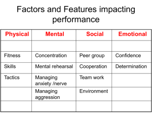 Factors and Features impacting performance