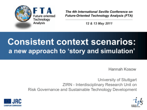 Consistent context scenarios: a new approach to `story and simulation`