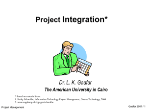 Integration Management - The American University in Cairo