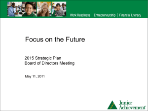 Junior Achievement of Chicago 2015 Strategic Plan