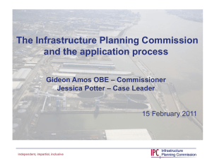 (see presentation). - National Infrastructure Planning