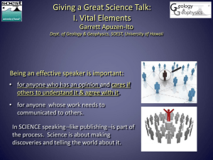Giving a Great Scientific Talk: Vital Elements - SOEST