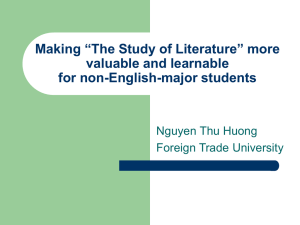 Making “The Study of Literature” more valuable and learnable