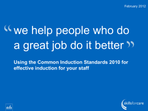 Common Induction Standards presentation