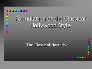 Formultation of the Classical Hollywood Style