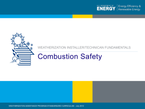Combustion Safety - Weatherization Assistance Program Technical