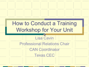 How to Conduct a Training Workshop for Your Unit