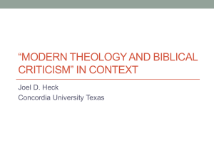 Modern Theology and Biblical Criticism