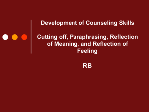 Development of Counseling Skills COU 5393 Cutting off