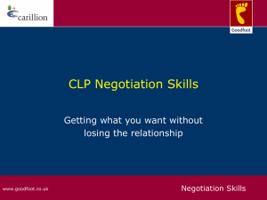 Carillion CLP Negotiation Skills Slides