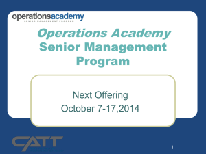 Presentation - operations academy