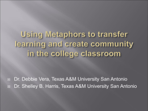 Using Metaphors to transfer learning and create community