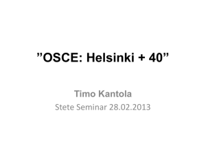 OSCE: Helsinki + 40 Timo Kantola