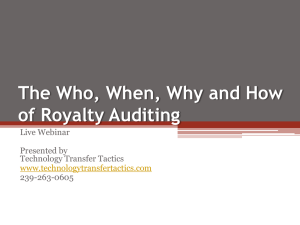 The Who, When, Why and How of Royalty Auditing