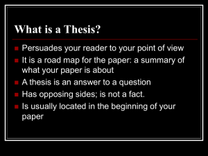 Thesis Statements PPT: What Not to Do