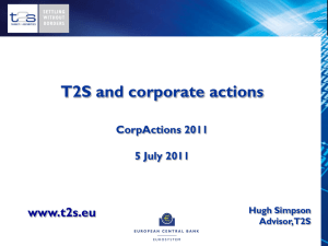 T2S - Capital Markets Events