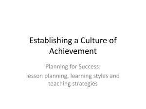Establishing a Culture of Achievement