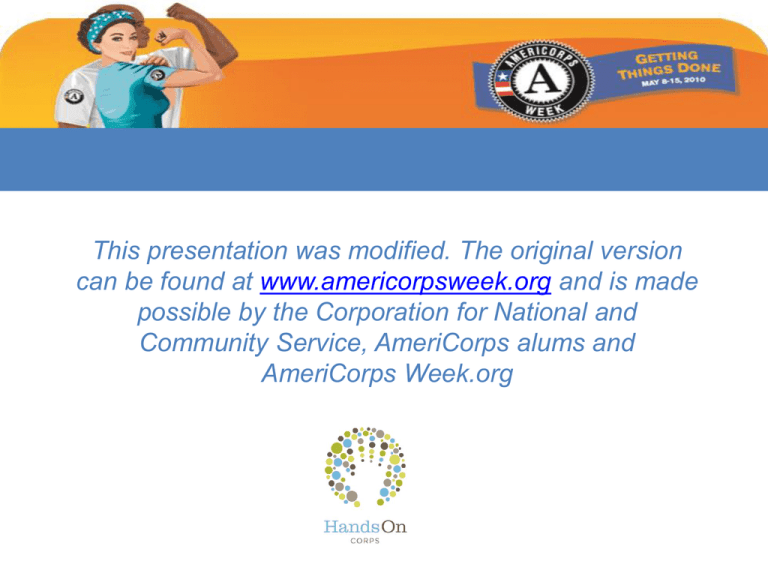 AmeriCorps Week Media and Promotions Kit