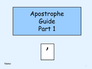 Apostrophe worksheets