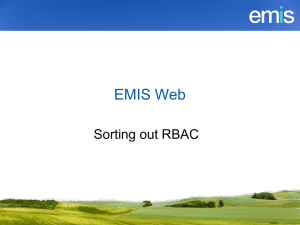 Jenny Bradshaw - EMIS Web Sorting out RBAC