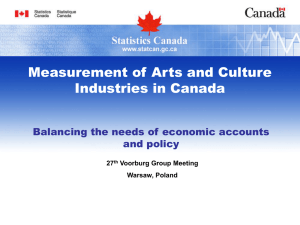 Measurement of Arts and Culture Industries in