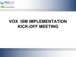 ISM Kick-Off Presentation