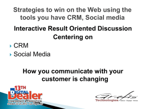 Strategies to win on the Web using the tools you have CRM, Social