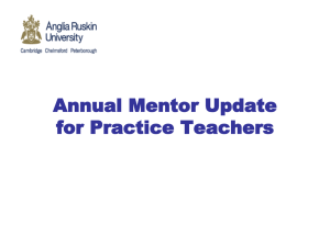 Annual mentor / practice teacher update