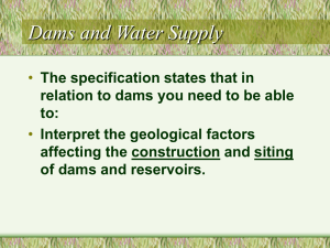 Dams and Water Supply