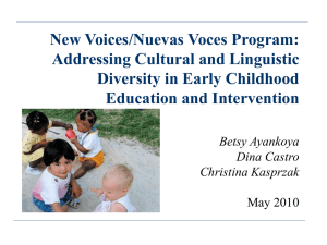 “Culturally and Linguistic Diversity in Early Childhood Education: A