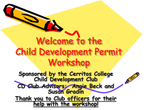 the Child Development Permit Workshop