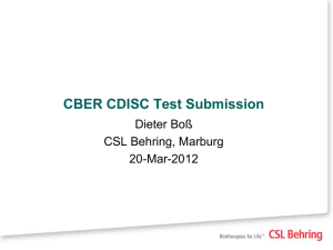 CDISC FDA Test Submission
