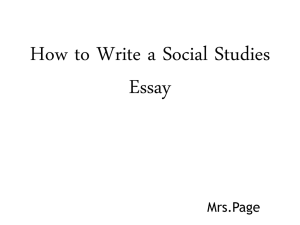 How to Write a Social Studies Essay