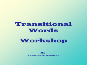 Transitional Words for a DBQ