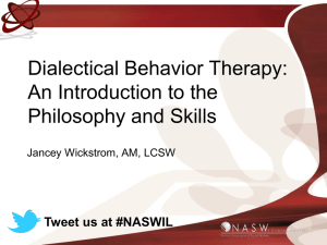 Dialectical Behavior Therapy: Introduction to the