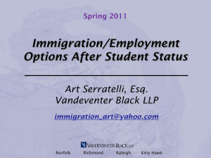 Immigration / Employment Options After Student Status