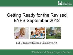 The EYFS progress check at age two