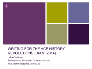 Writing for the Revolutions Exam 2014 - L Cashman
