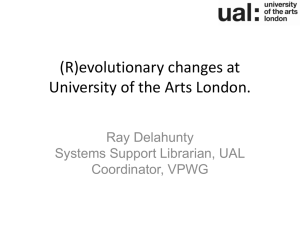 (r)evolutionary changes at University of the Arts London