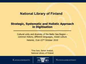 Tiina Ison: Strategic, systematic and holistic approach in digitisation