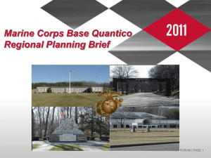 Marine Corps Base Quantico Regional Planning Brief