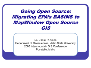 Going Open Source: Migrating EPA`s BASINS to the MapWindow