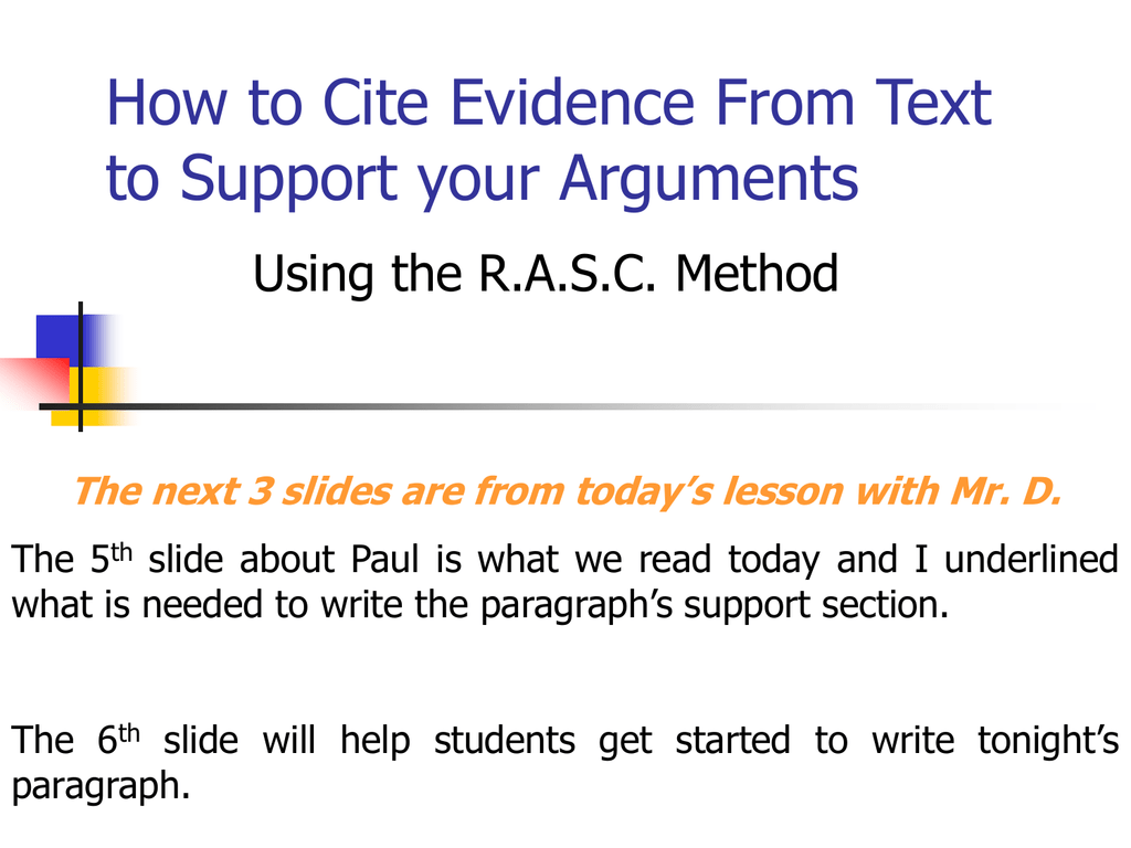 How To Cite Evidence From Text To Support Your Arguments