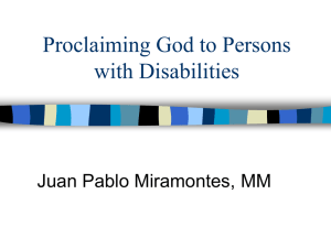 Proclaiming God to Persons - ADLA Special Needs Commission